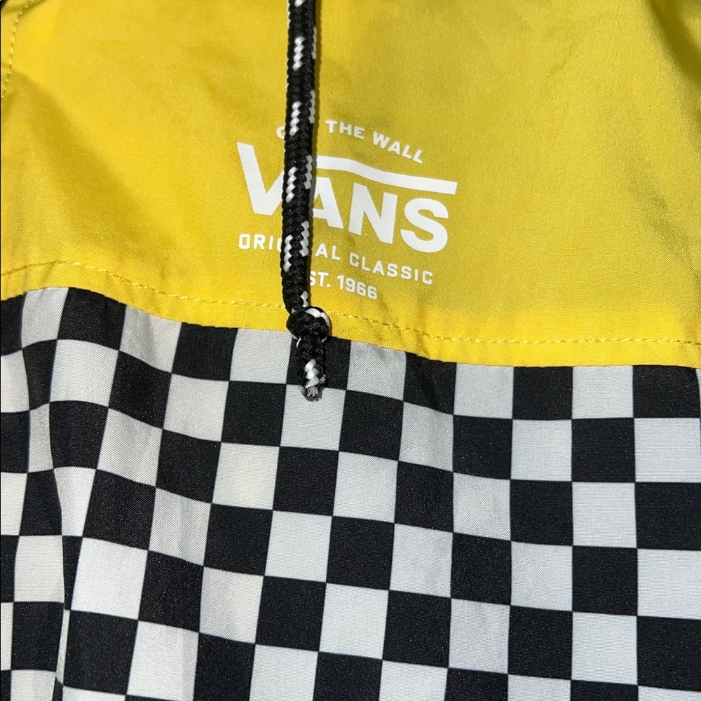Vans Yellow Hooded Checkerboard Windbreaker - Picture 2 of 5